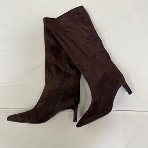 🤎 Like new brown faux suede over-the-knee boots in women's size 9.5.